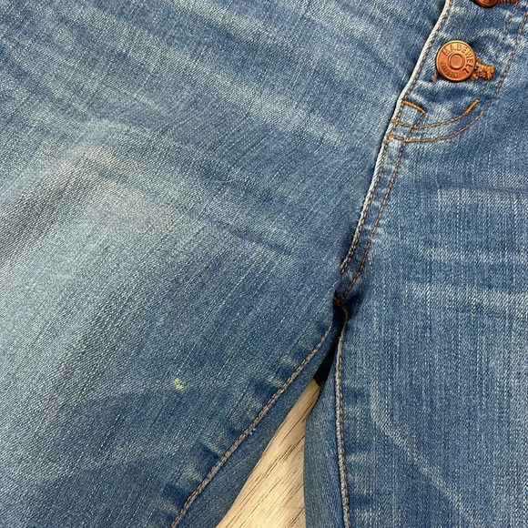 Madewell Cali Demi-Boot Jeans Button Fly Wide Flare Leg Distressed size 25 - Picture 10 of 16